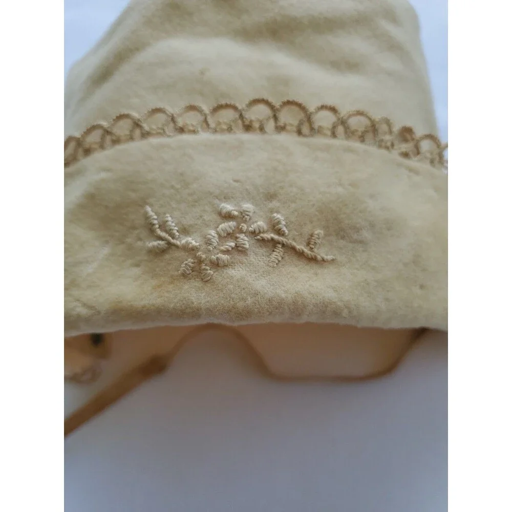 Antique Baby Bonnet Hand Sewn Tatted Embroidered 1890s Turn of Century Lined